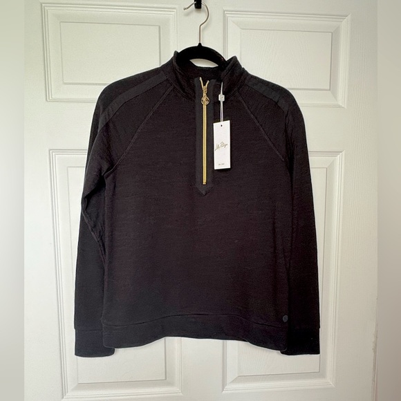 Lilly Pulitzer Tops - New Lilly Pulitzer Ashlee pullover Black Long sleeve Top size XS